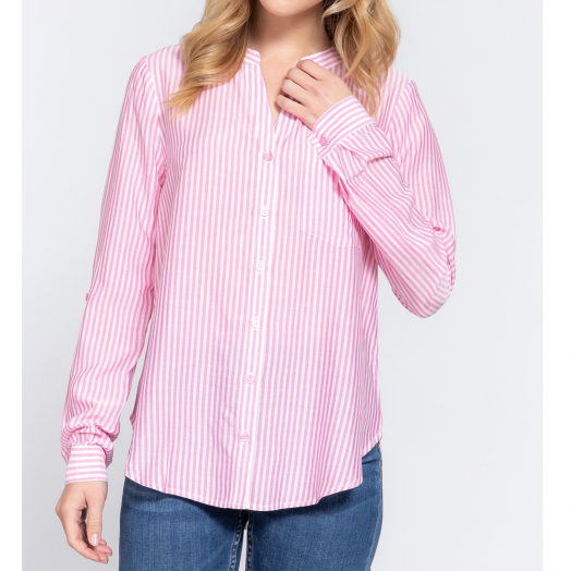 Long Sleeve Button Down Striped Shirt