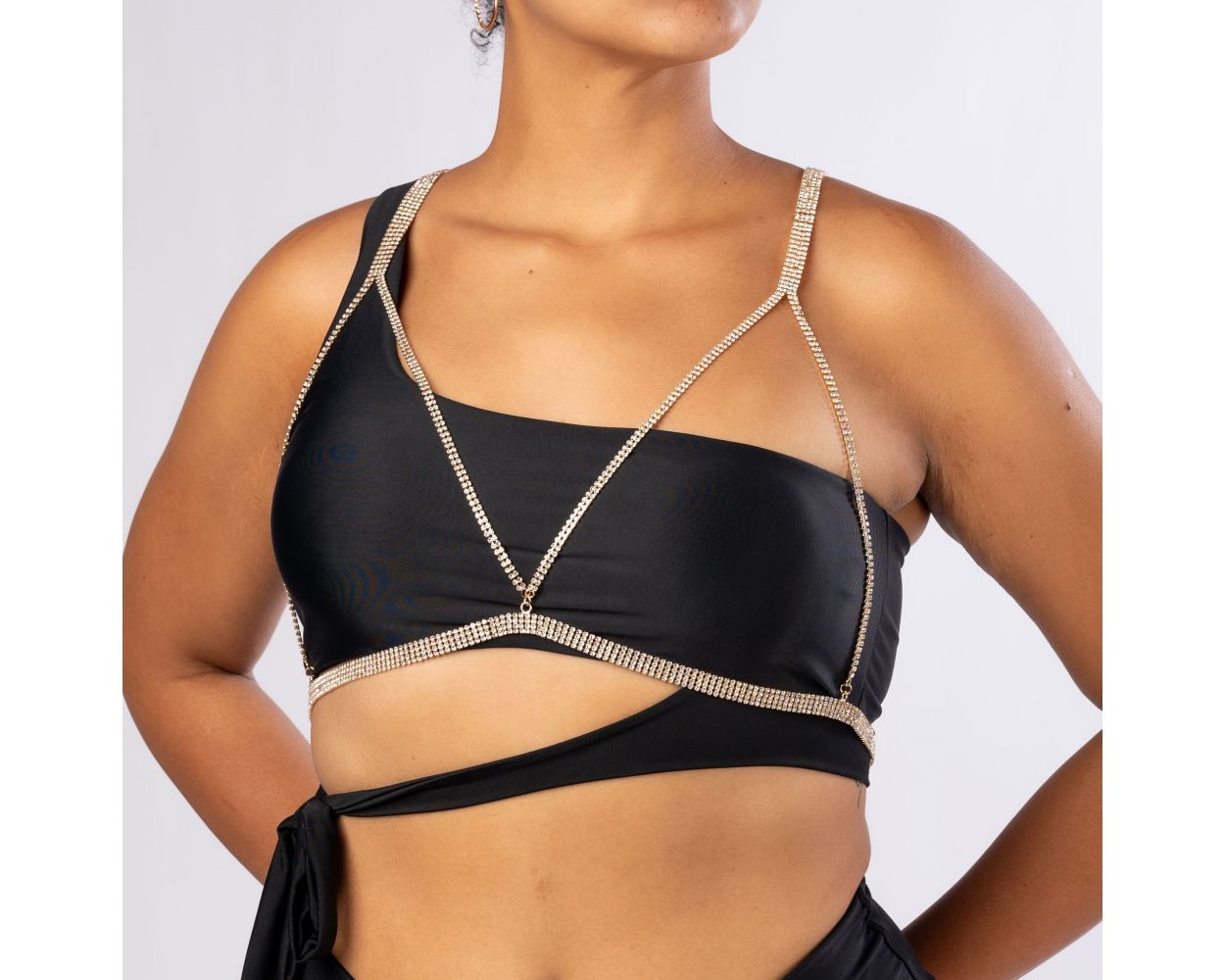 Rhinestone bralette body chain online